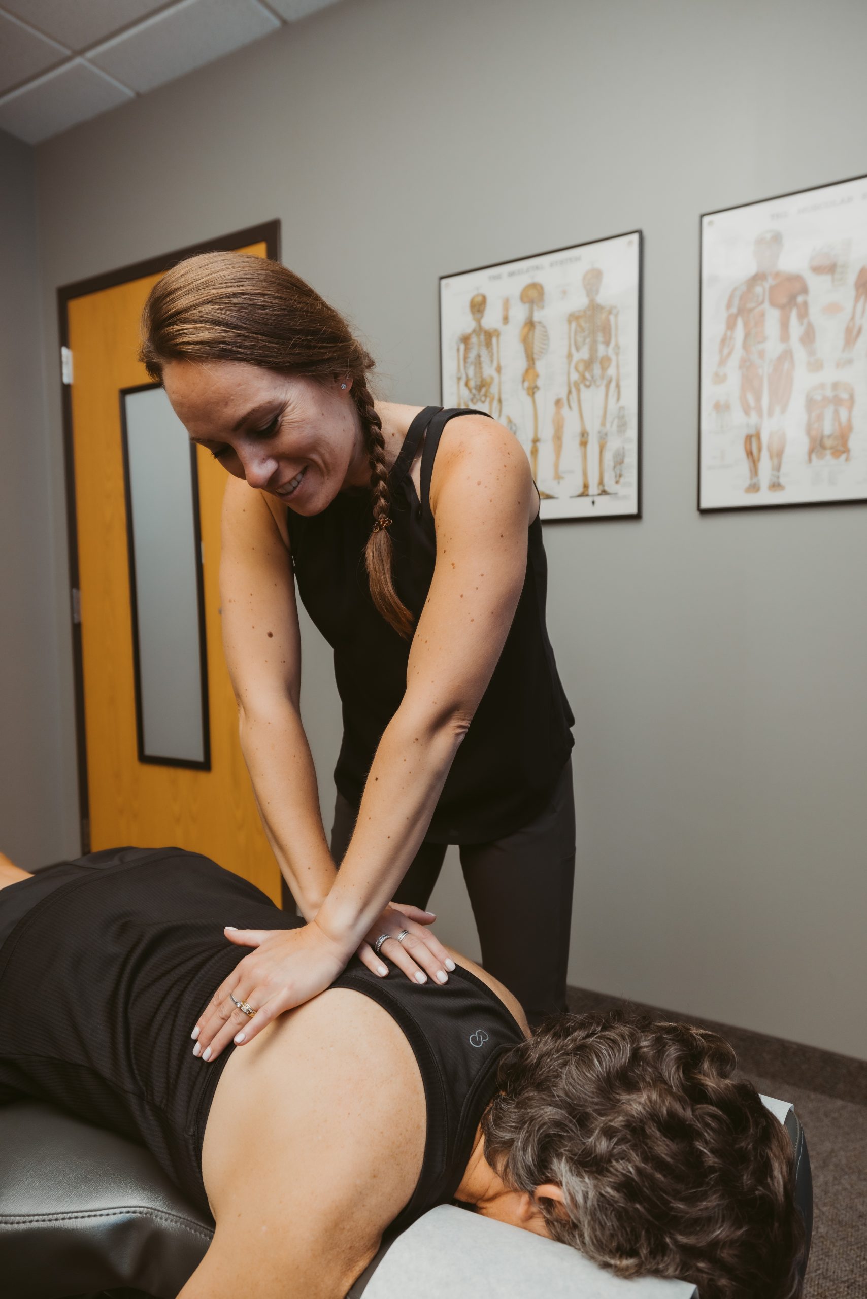 Back adjustment with Dr. Christie at Exuberance Chiropractic and Wellness in Lakeville MN.